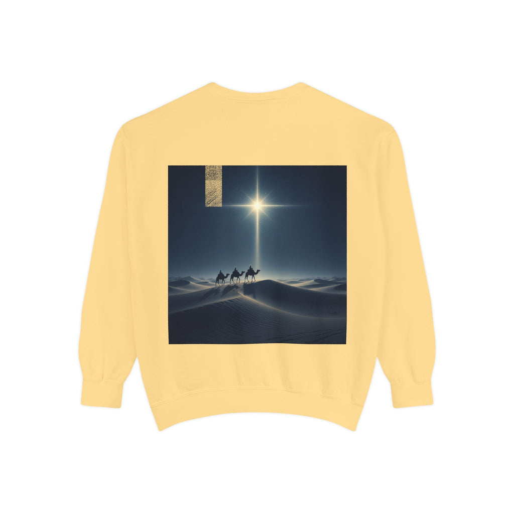 3 Wise Men Sweatshirt – Magi Camels Nativity Journey Christian Christmas Sweatshirt for Epiphany Faith & Holy Night Printify
