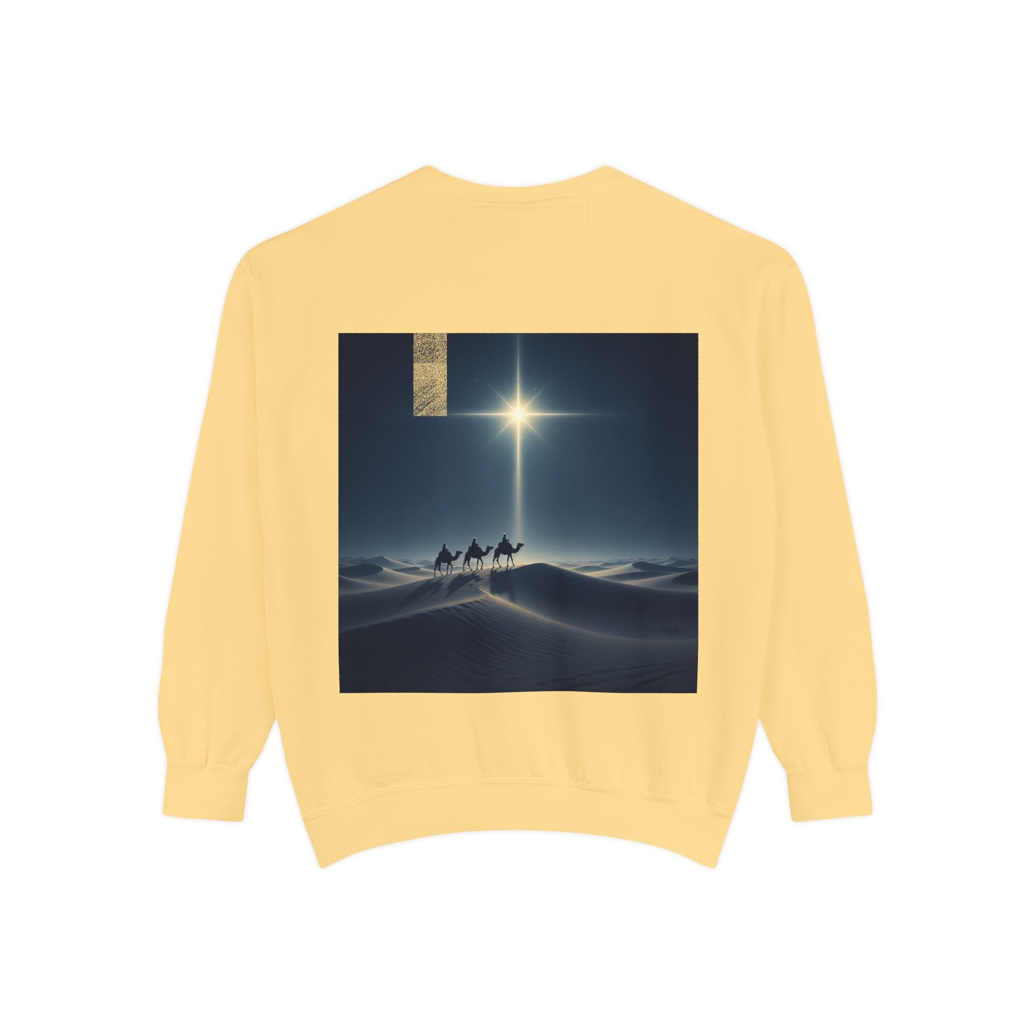 3 Wise Men Sweatshirt – Magi Camels Nativity Journey Christian Christmas Sweatshirt for Epiphany Faith & Holy Night Printify