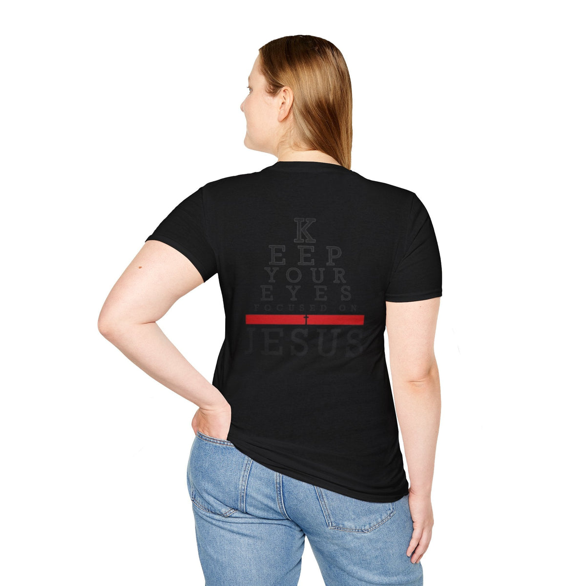 Keep Your Eyes Focused on Jesus T-shirt - Eye Chart Christian T-shirt - Faith Apparel Printify