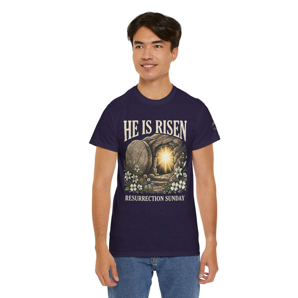 He Is Risen T-Shirt — Jesus Christ Resurrection Easter Tee Printify