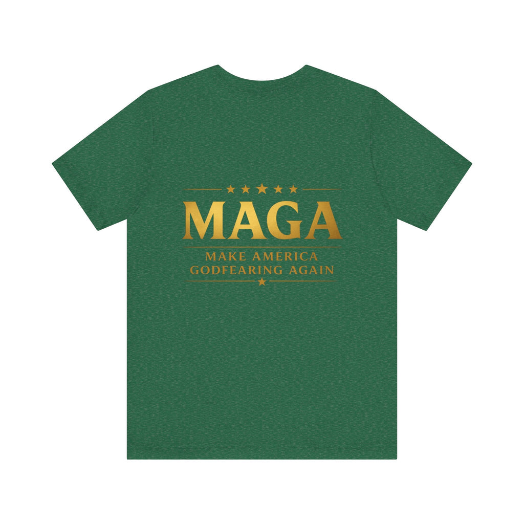 MAGA Gold Letter T-Shirt — "Make America Great Again" Printify
