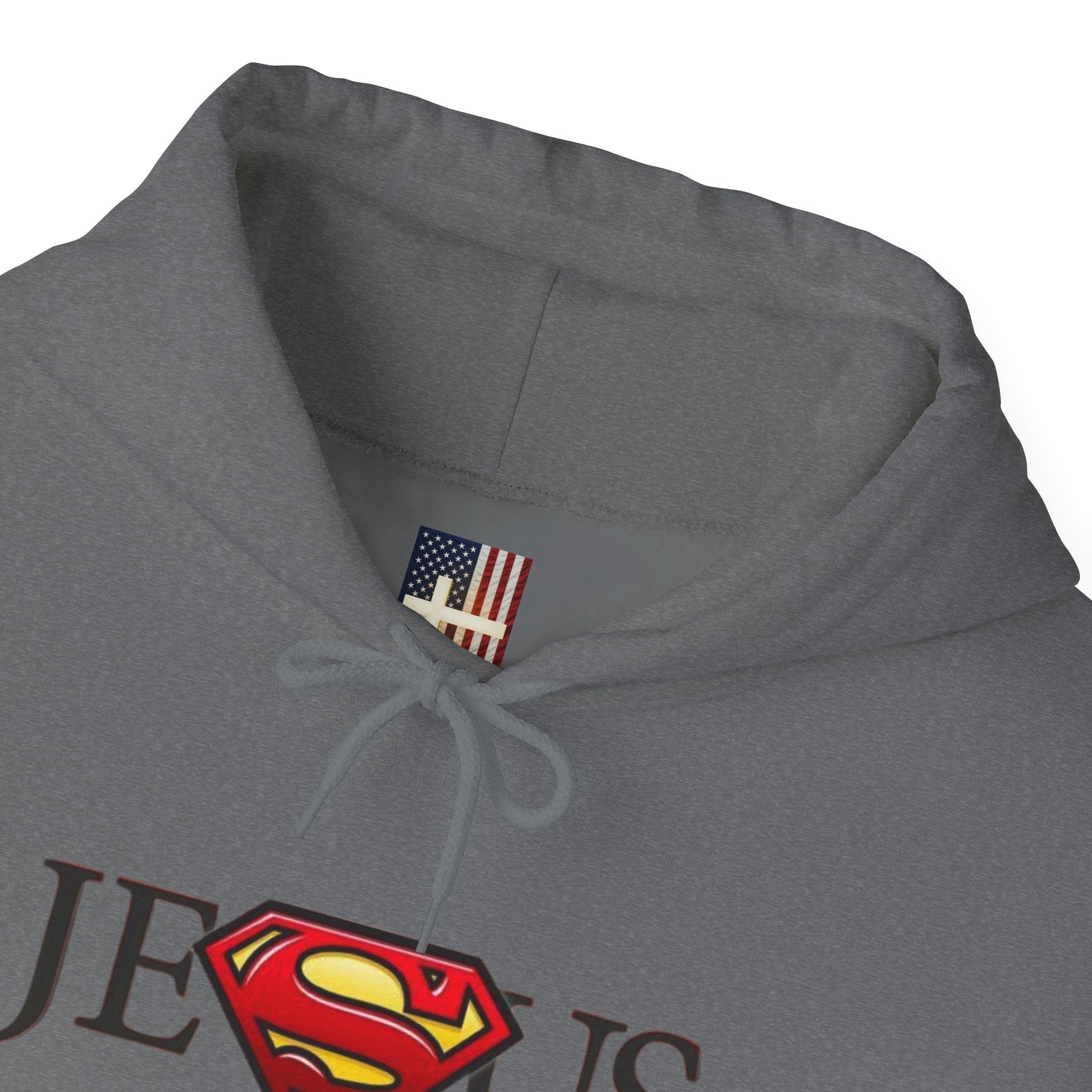 Jesus Is My Superhero Hoodie — Christian Faith Graphic Pullover Printify