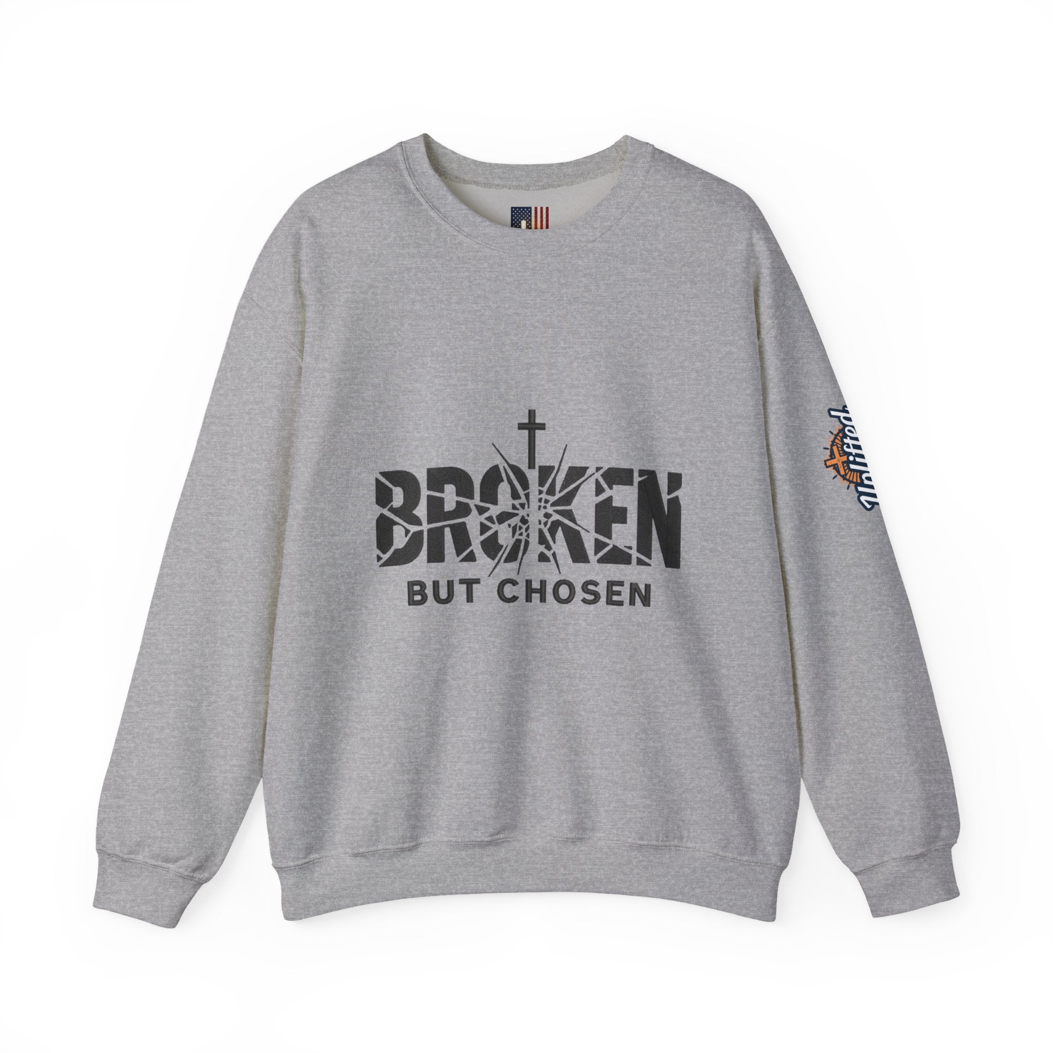 Broken But Chosen Crewneck Sweatshirt Printify
