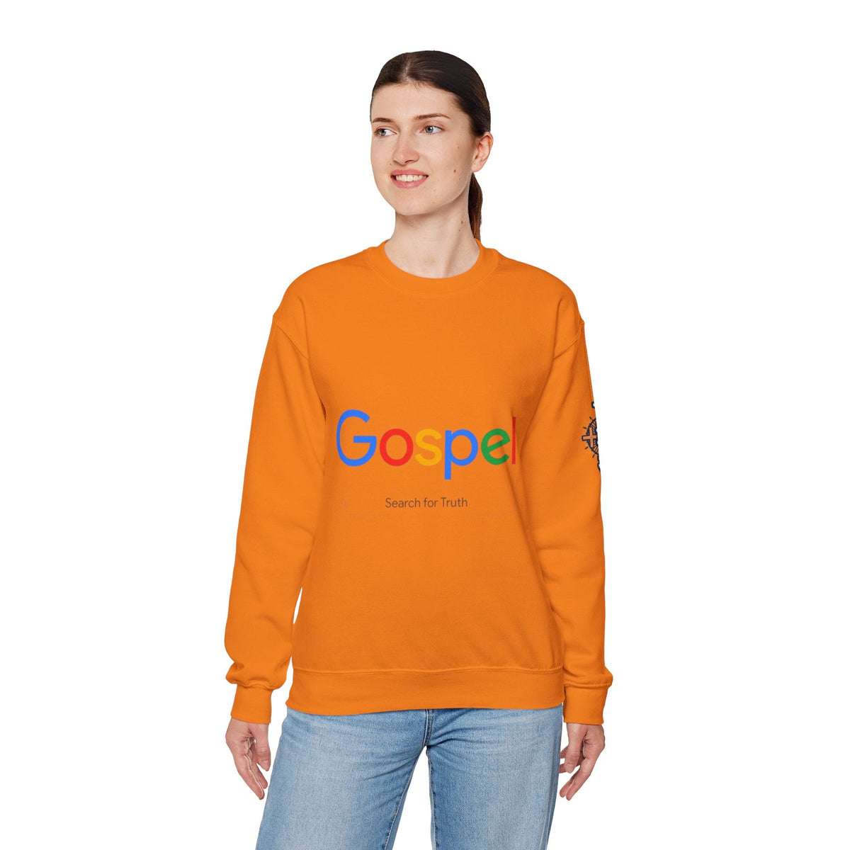 Gospel Graphic Sweatshirt — "Gospel" Colorful Logo Christian Sweatshirt Printify