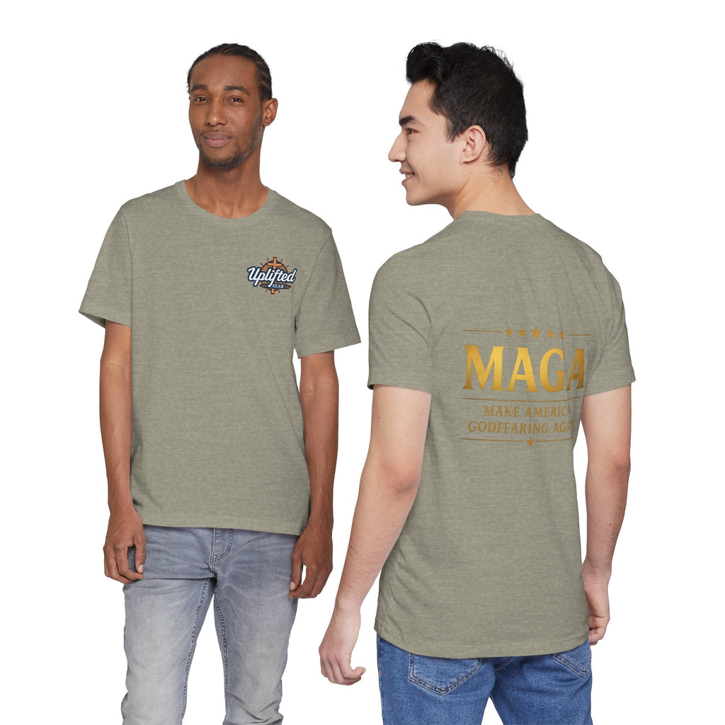 MAGA Gold Letter T-Shirt — "Make America Great Again" Printify