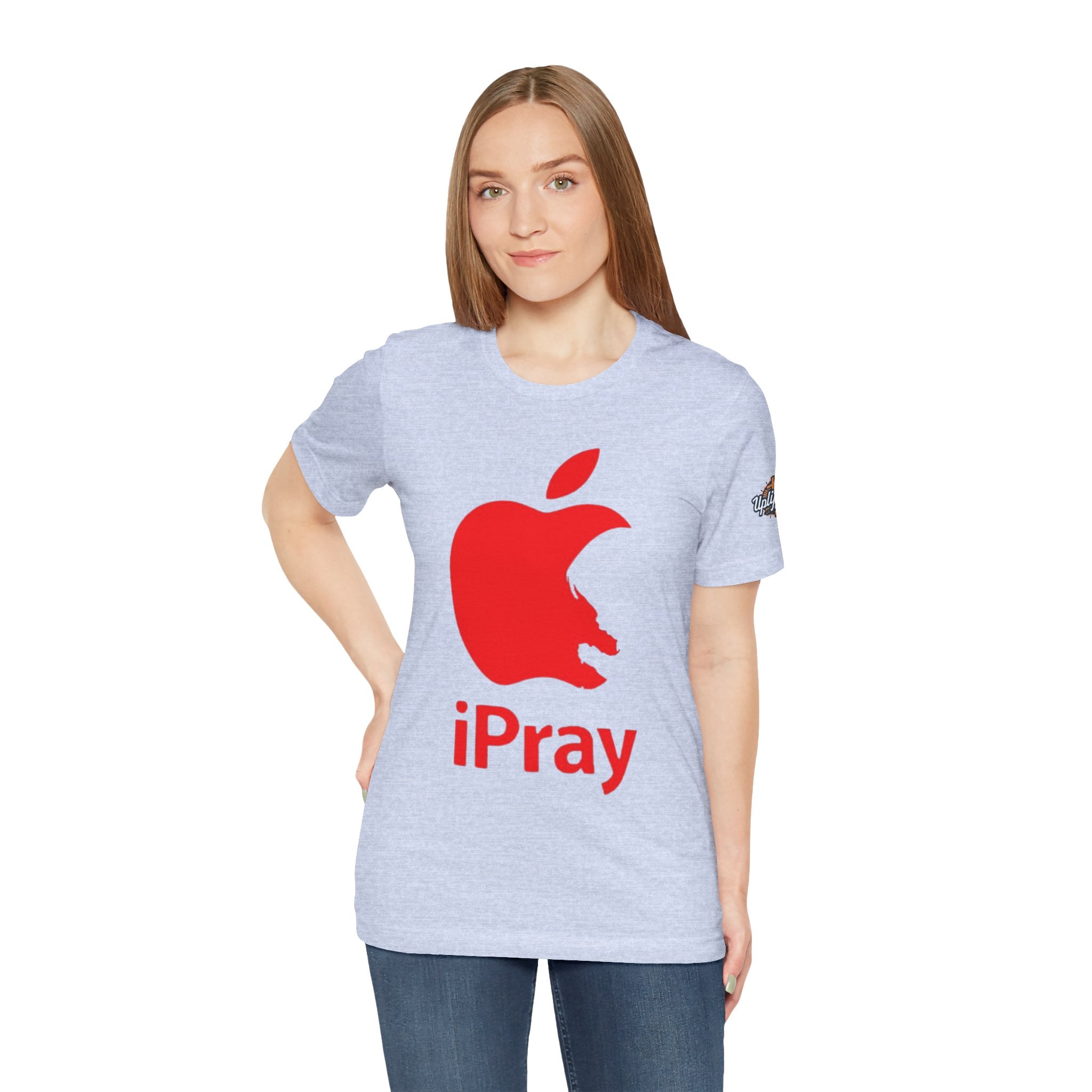 iPray Red Apple Christian T-Shirt — Faith Graphic Tee Printify