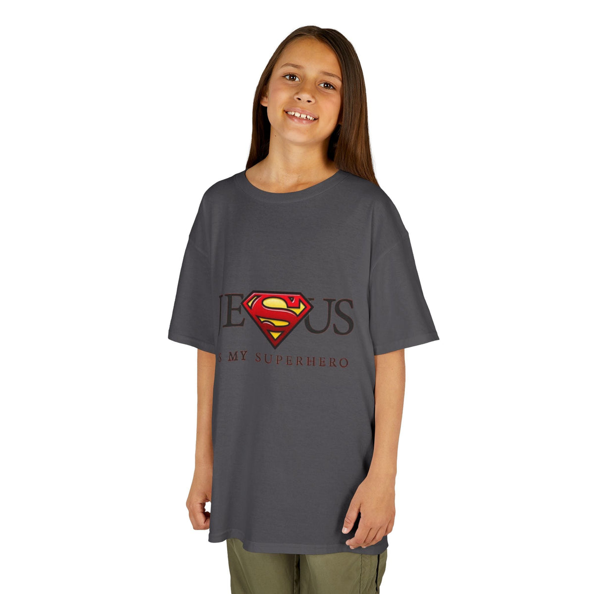 Jesus Is My Superhero T-Shirt — Faith-Based Superman-Inspired Tee Printify