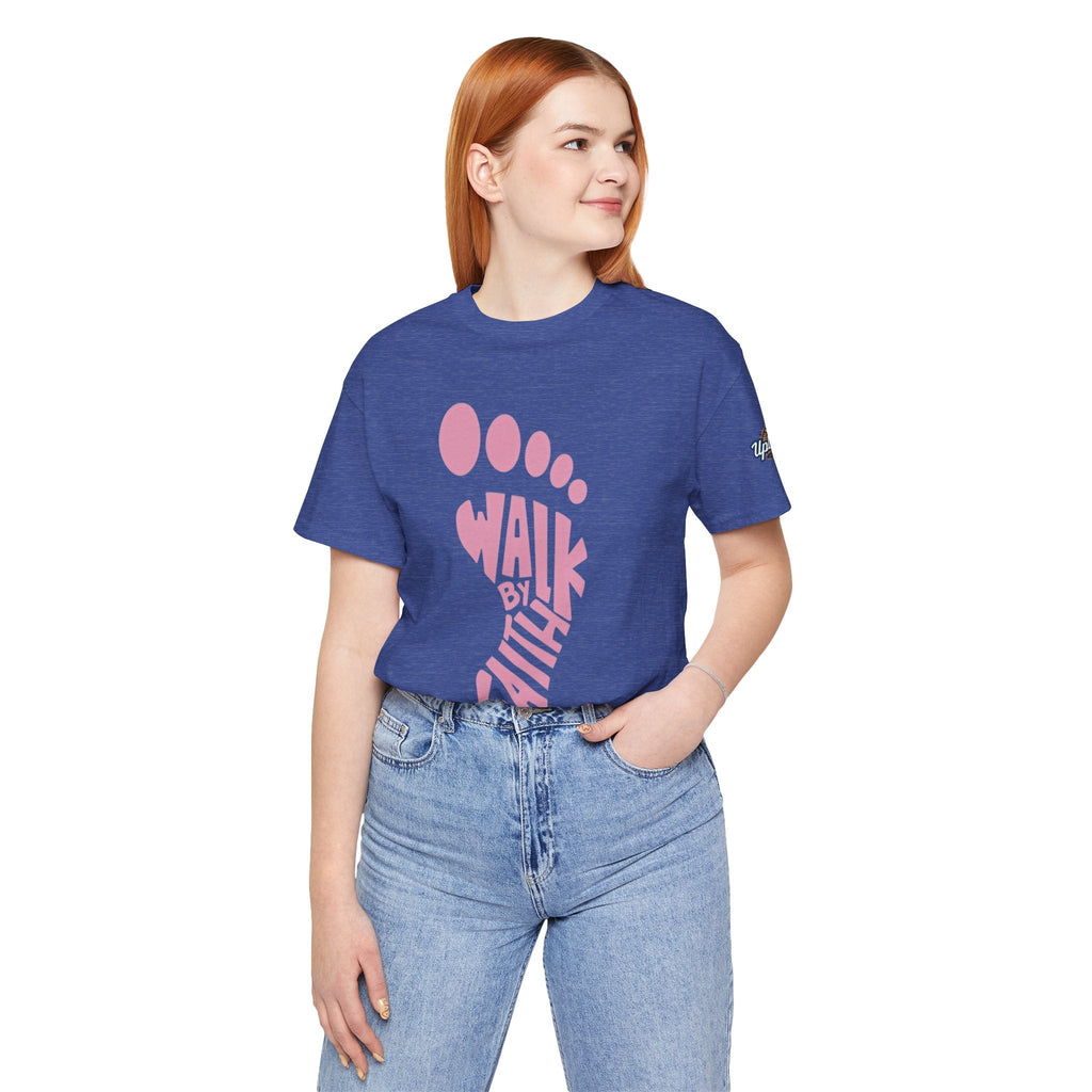 Walk By Faith Footprint T-Shirt Printify