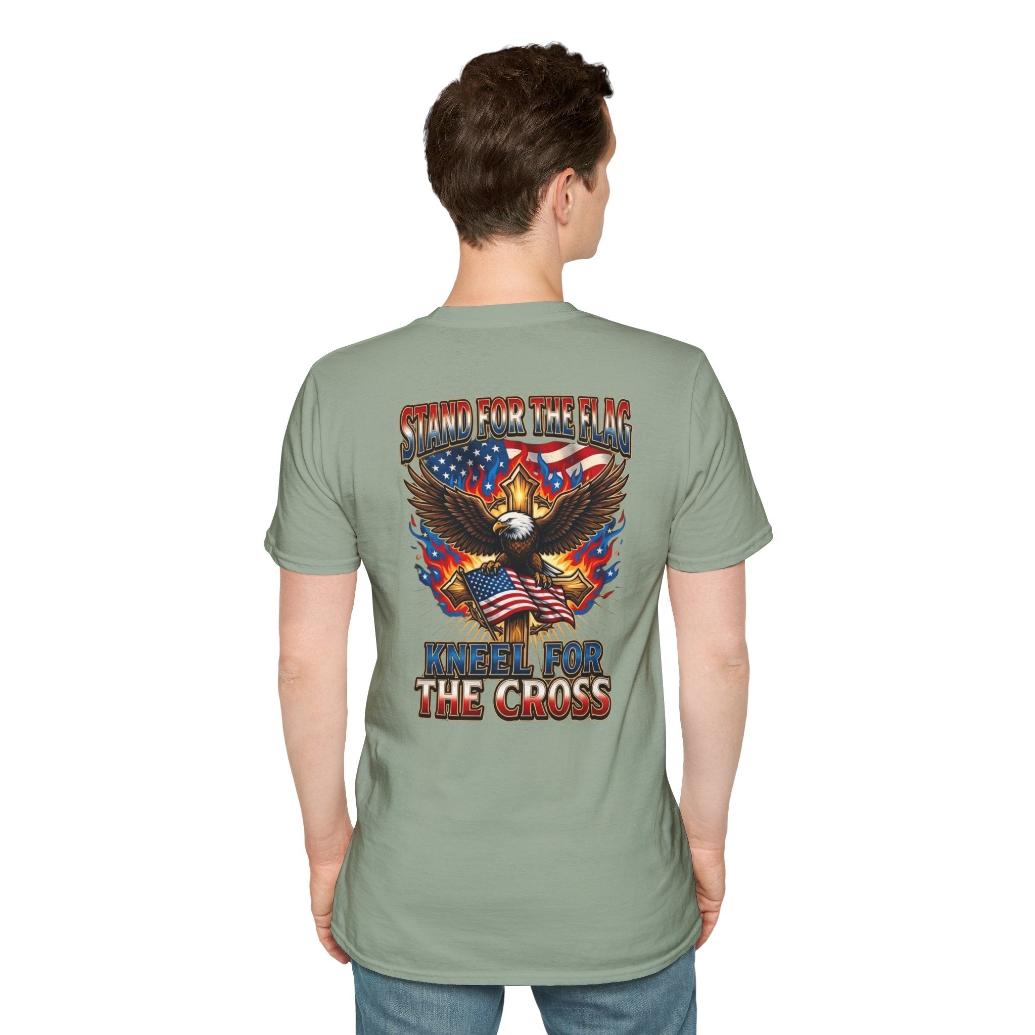Stand for the Flag Kneel for the Cross T-shirt | Patriotic Eagle T-shirt Printify