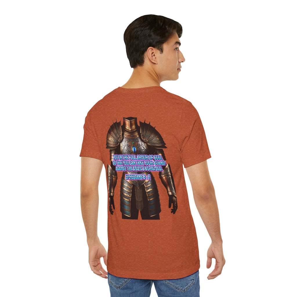 Religious Graphic Tee with Armor Of God Design Unisex Jersey Short Sleeve Tee Printify