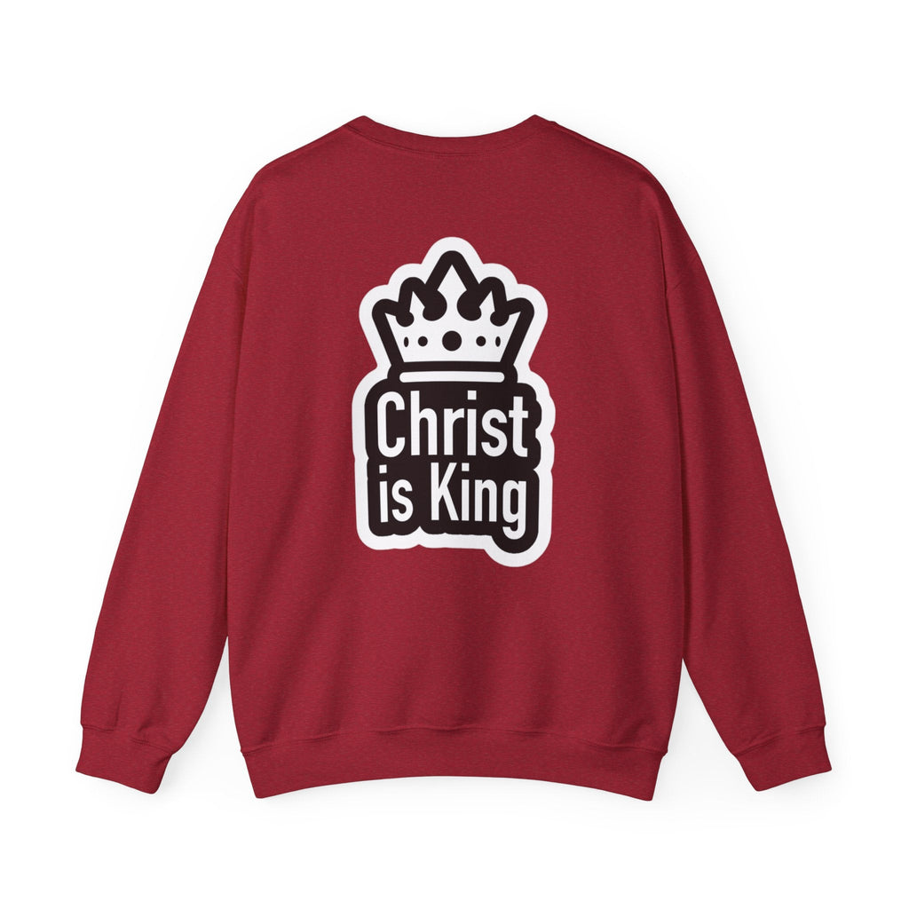 Christ is King Sweatshirt – Bold Crown & Cross Christian Hoodie for Unshakable Faith Printify