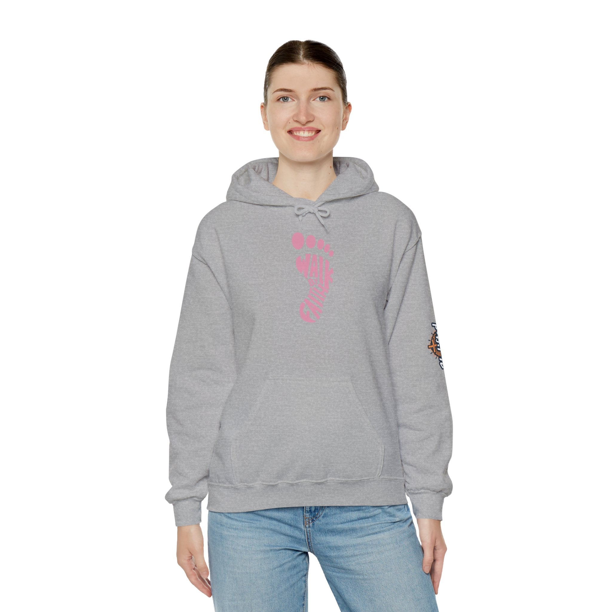 Walk By Faith Footprint Hoodie Printify