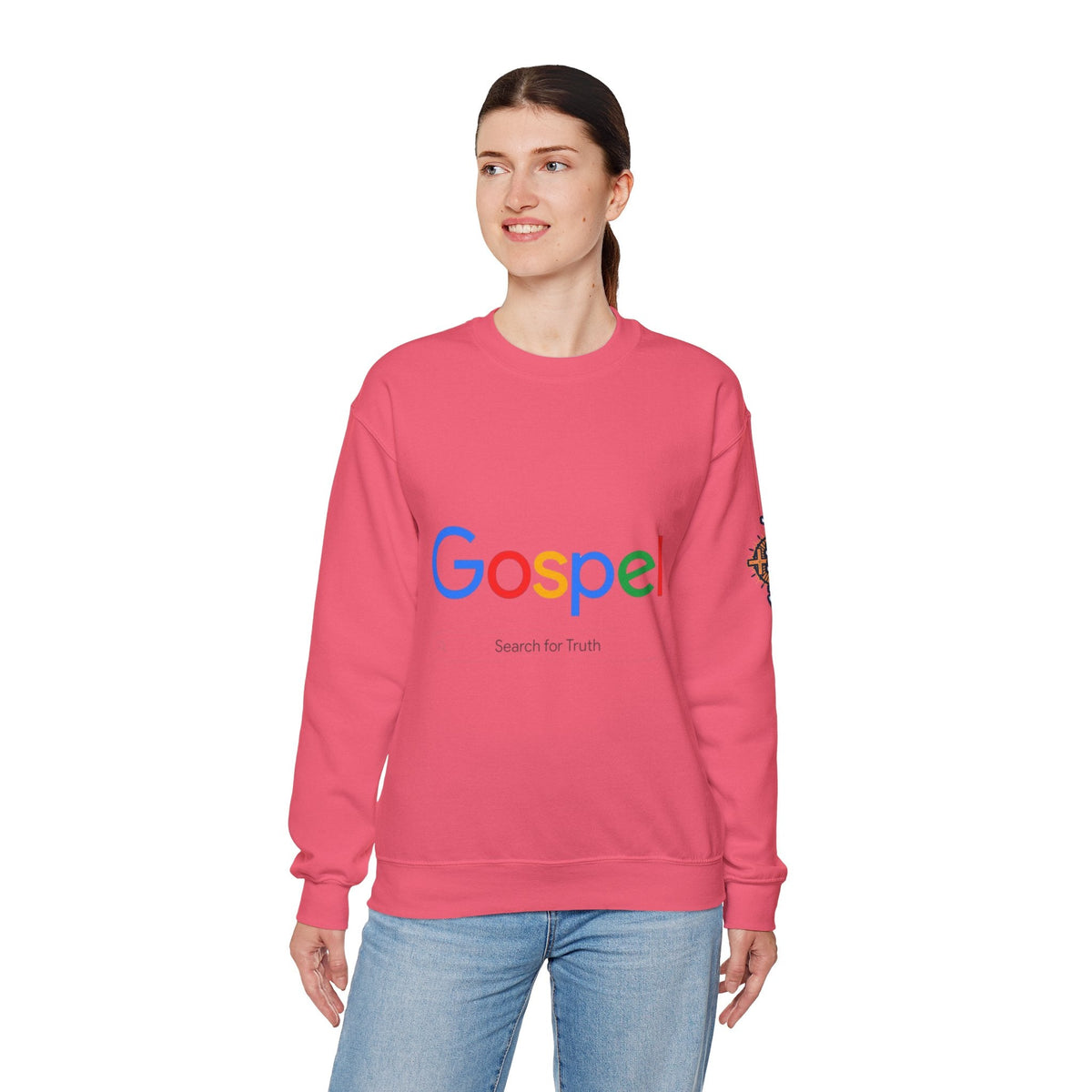 Gospel Graphic Sweatshirt — "Gospel" Colorful Logo Christian Sweatshirt Printify