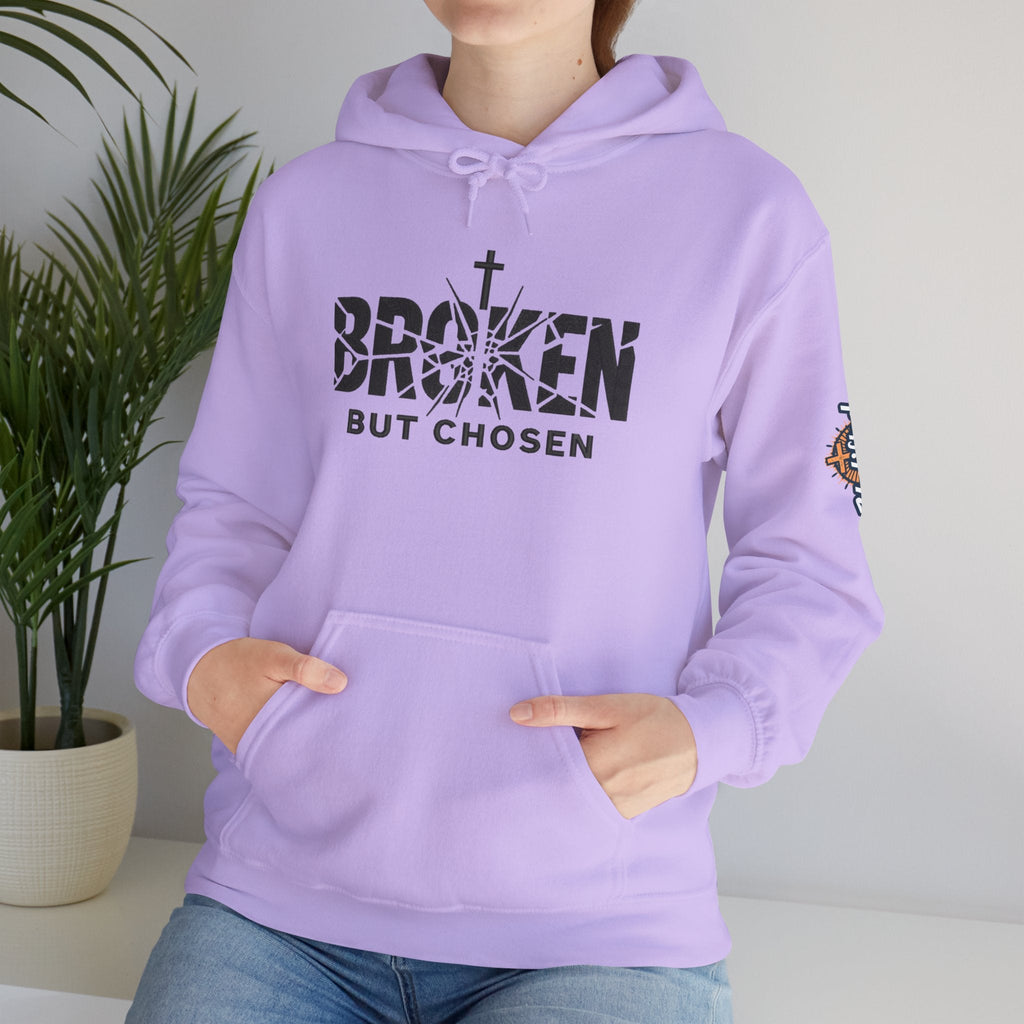 Broken But Chosen Hoodie — Christian Faith Graphic Sweatshirt Printify