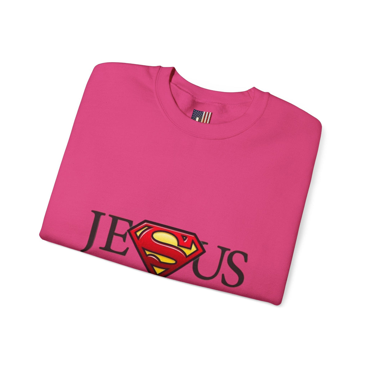 Jesus Is My Superhero Crewneck Sweatshirt Printify