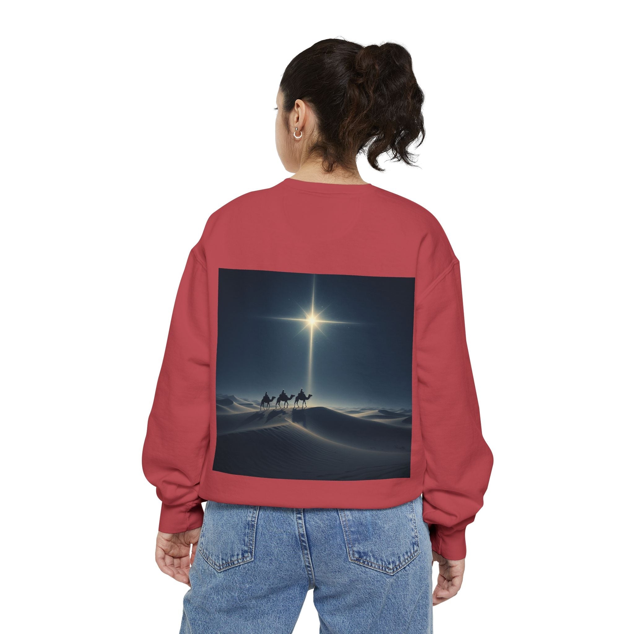 3 Wise Men Sweatshirt – Magi Camels Nativity Journey Christian Christmas Sweatshirt for Epiphany Faith & Holy Night Printify