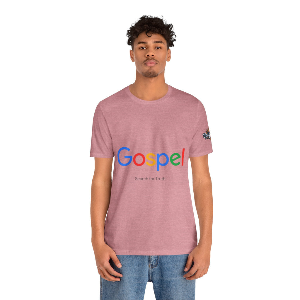Gospel Graphic Tee — "Gospel" Colorful Logo Christian T-Shirt Printify