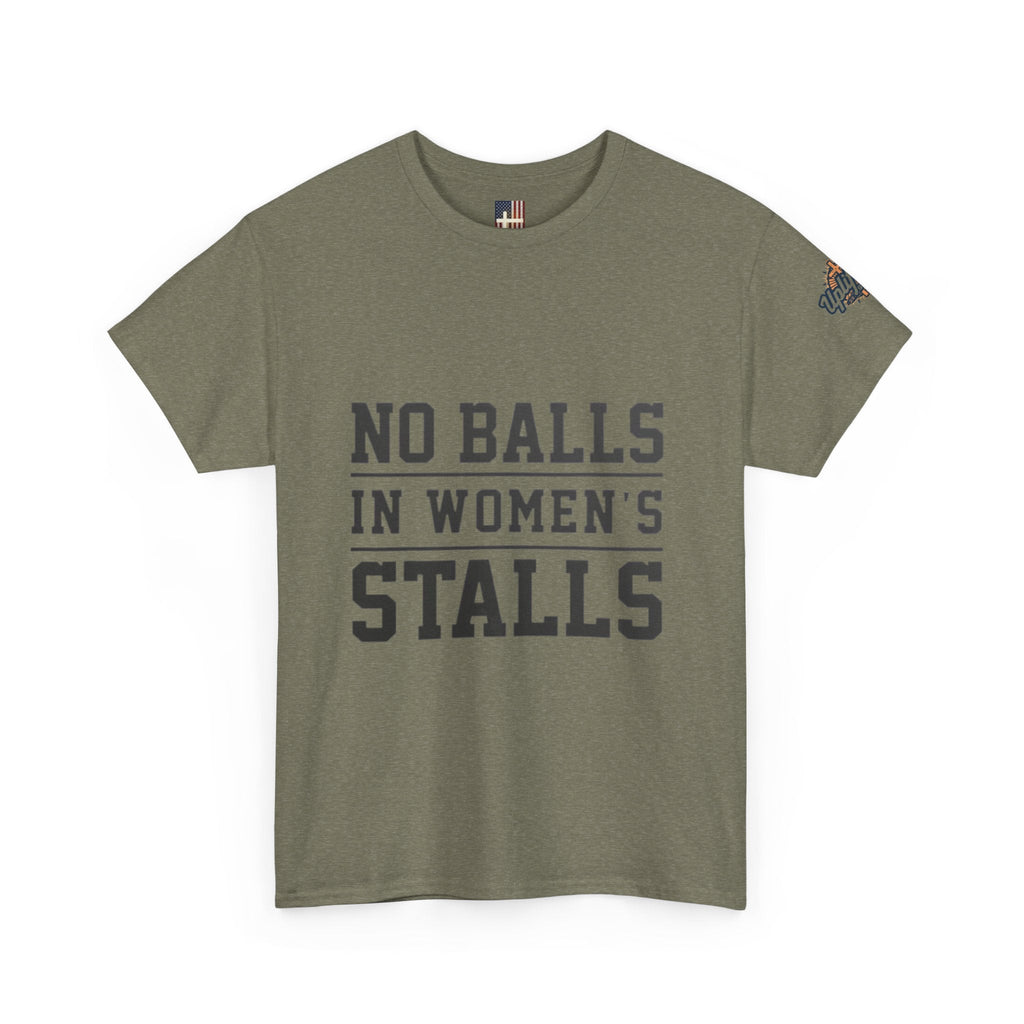 No Balls in Women's Stalls Retro Protest T-Shirt Printify