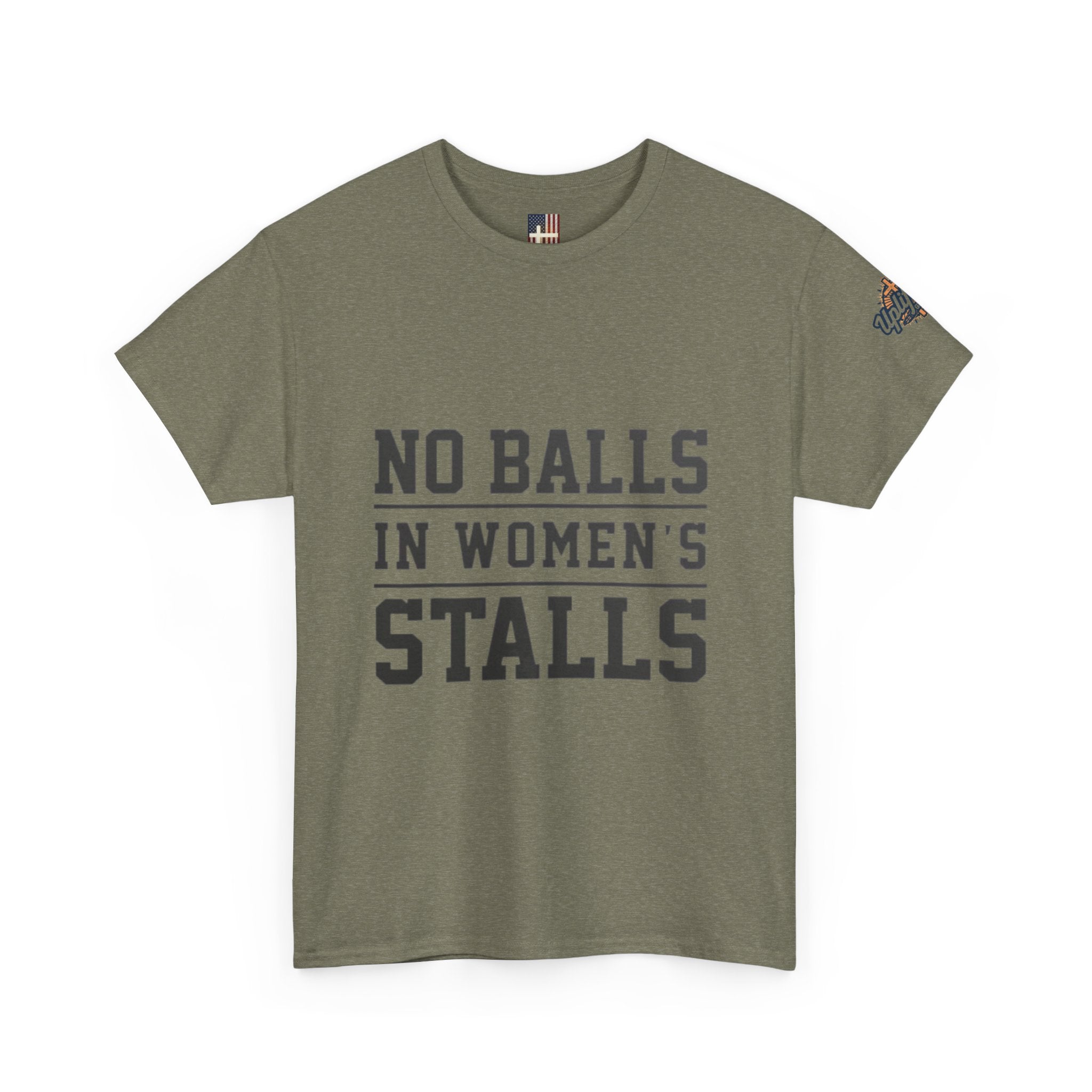 No Balls in Women's Stalls Retro Protest T-Shirt Printify