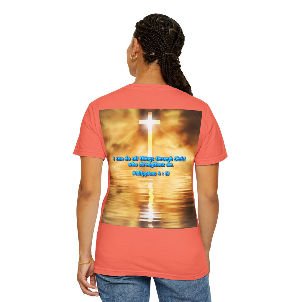 Bible Verse Unisex Garment-Dyed T-shirt -  Philippians 4 : 13 Printify