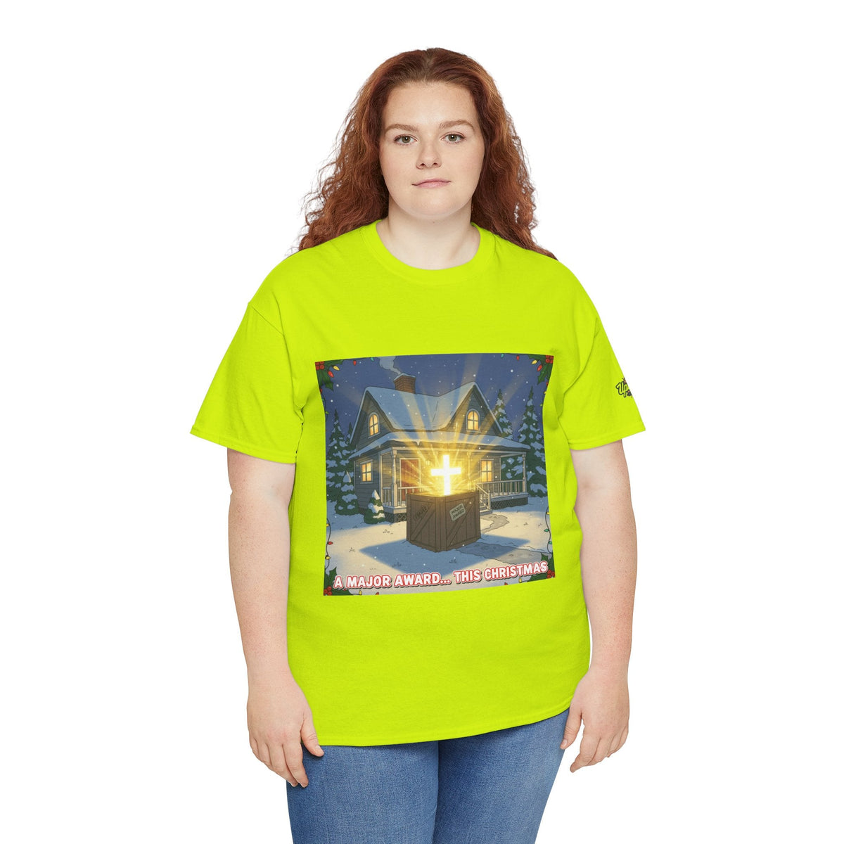 A Major Award This Christmas T-shirt – Fragile Leg Lamp Parody Cross Unboxing Christian T-shirt for Hilarious Faith & Holiday Glow Printify