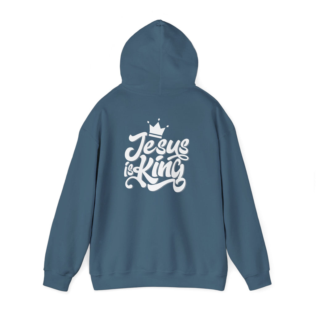Jesus is King Hoodie – Bold Crown & Cross Christian Sweatshirt for Eternal Reign & Cozy Faith Printify