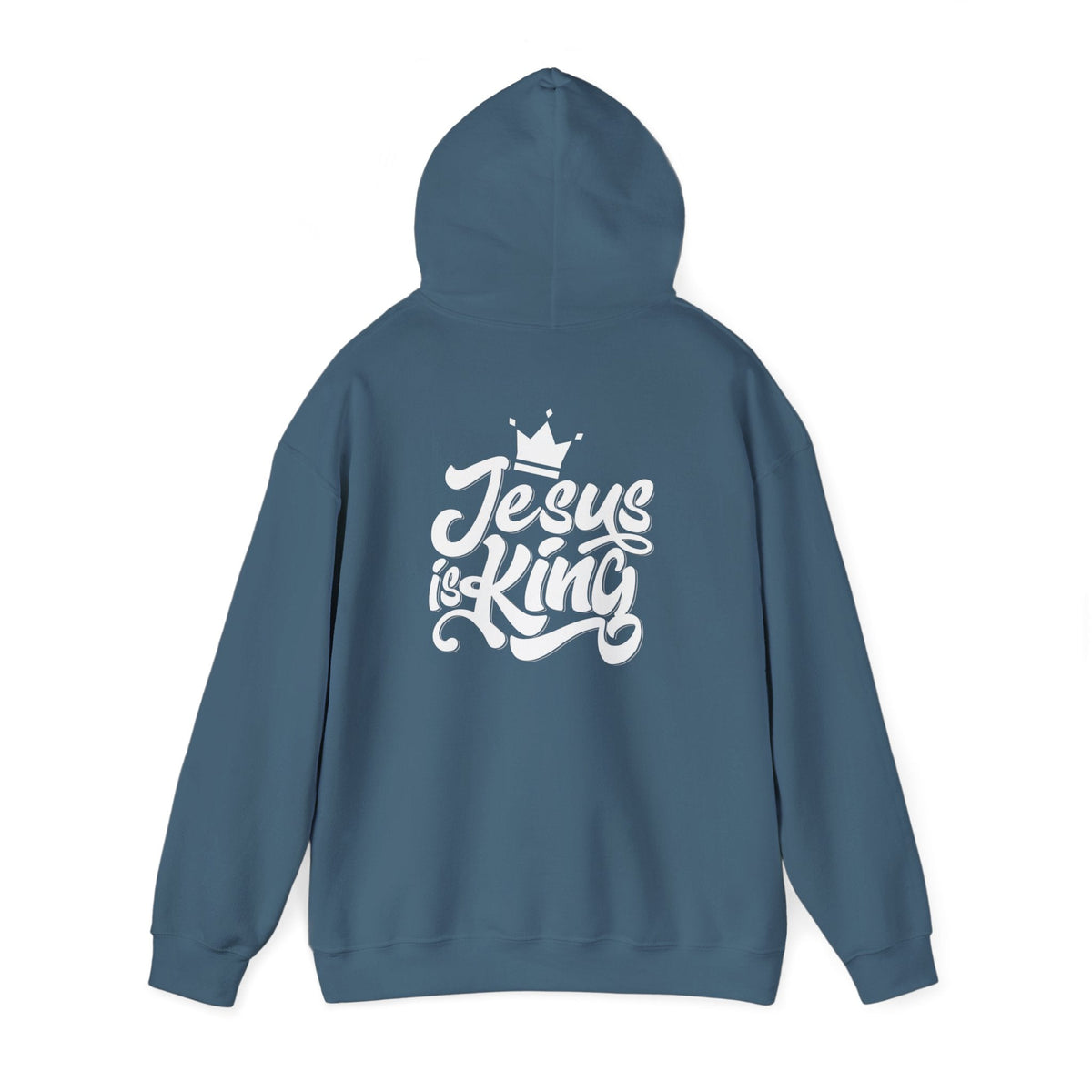 Jesus is King Hoodie – Bold Crown & Cross Christian Sweatshirt for Eternal Reign & Cozy Faith Printify