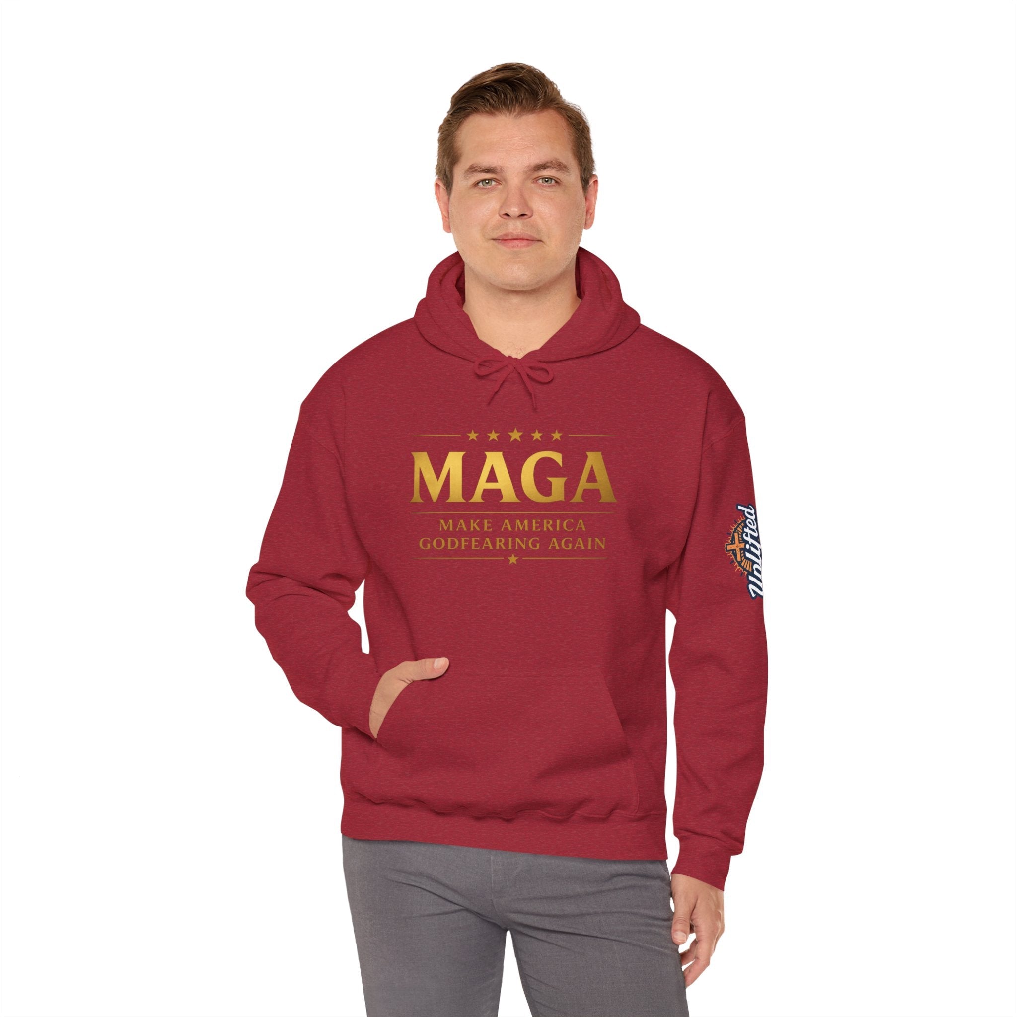 Hoodie - MAGA "Make America Godfearing Again" Political Graphic Hoodie Printify