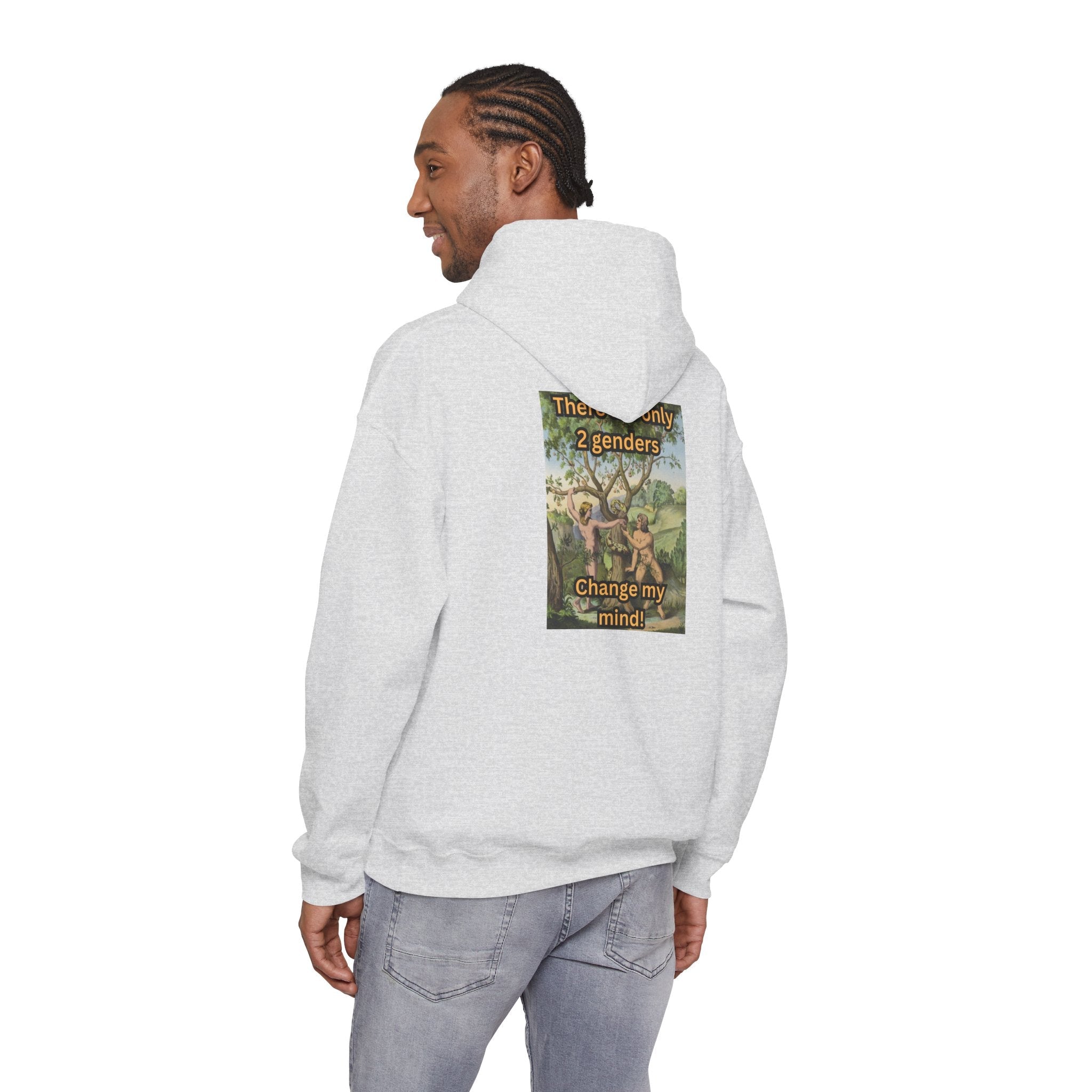 There Are Only 2 Genders Hoodie – Adam & Eve Cross Christian Hoodie for Bold Truth Printify
