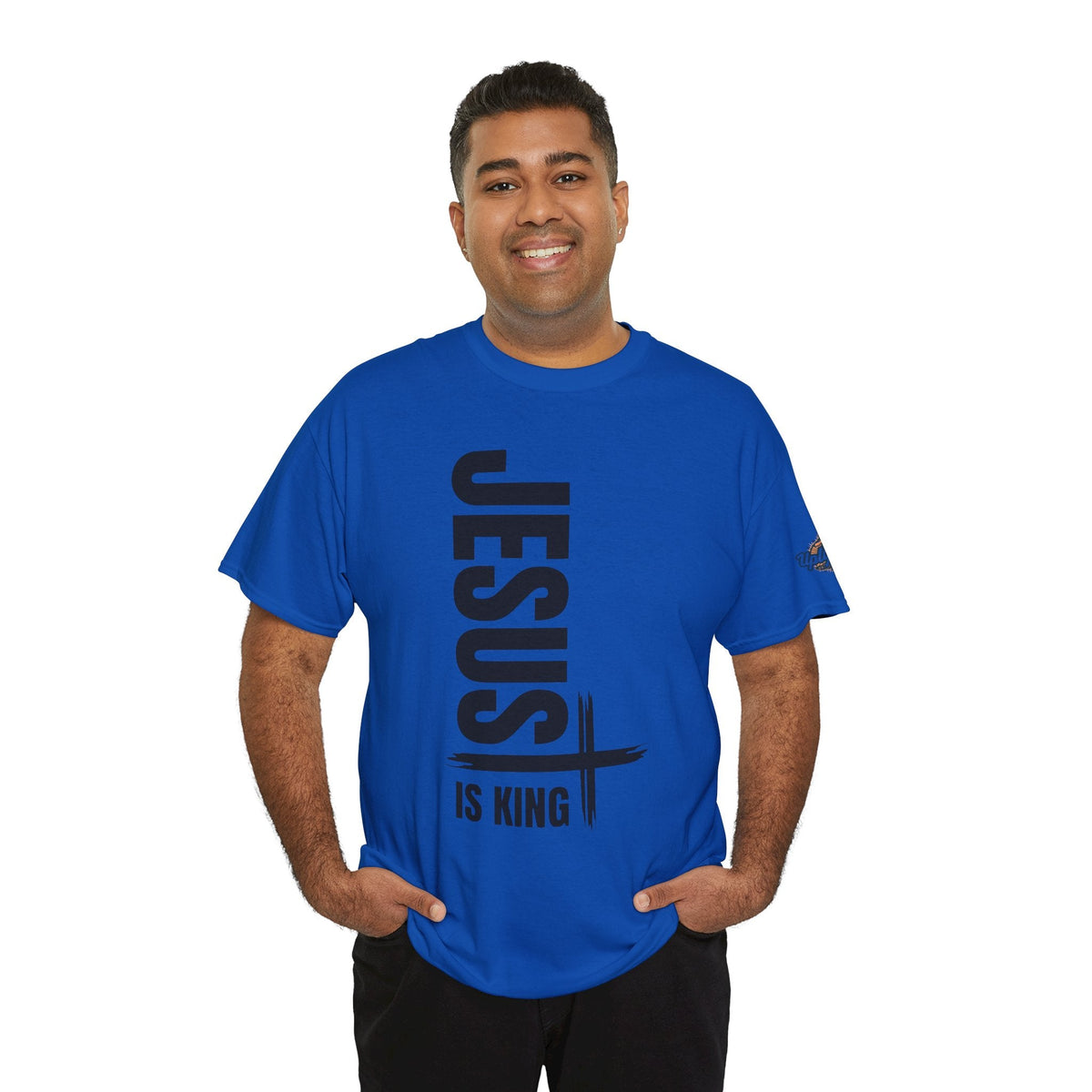 Jesus Is King T-shirt | Modern Typographic Cross Christian T-shirt Printify