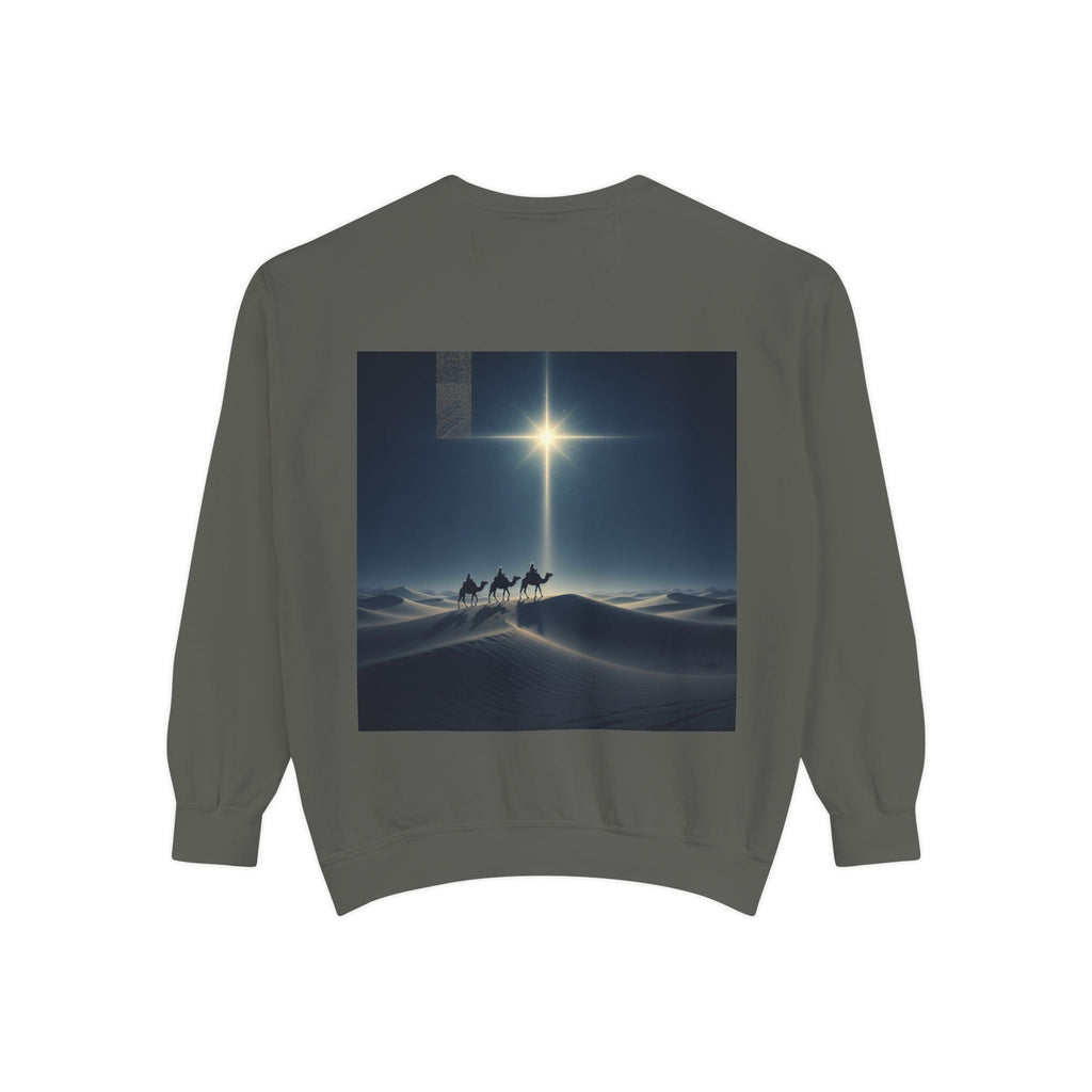 3 Wise Men Sweatshirt – Magi Camels Nativity Journey Christian Christmas Sweatshirt for Epiphany Faith & Holy Night Printify