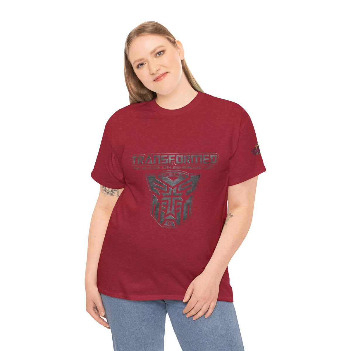 Transformer Logo Christian T-shirt | 2 Corinthians 3:18 Bible Verse T-shirt Printify