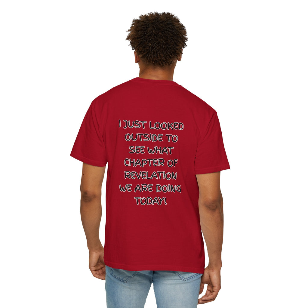 What Chapter of Revelation T-shirt – I Looked Outside My Window Christian T-shirt for End Times Humor & Faith Printify