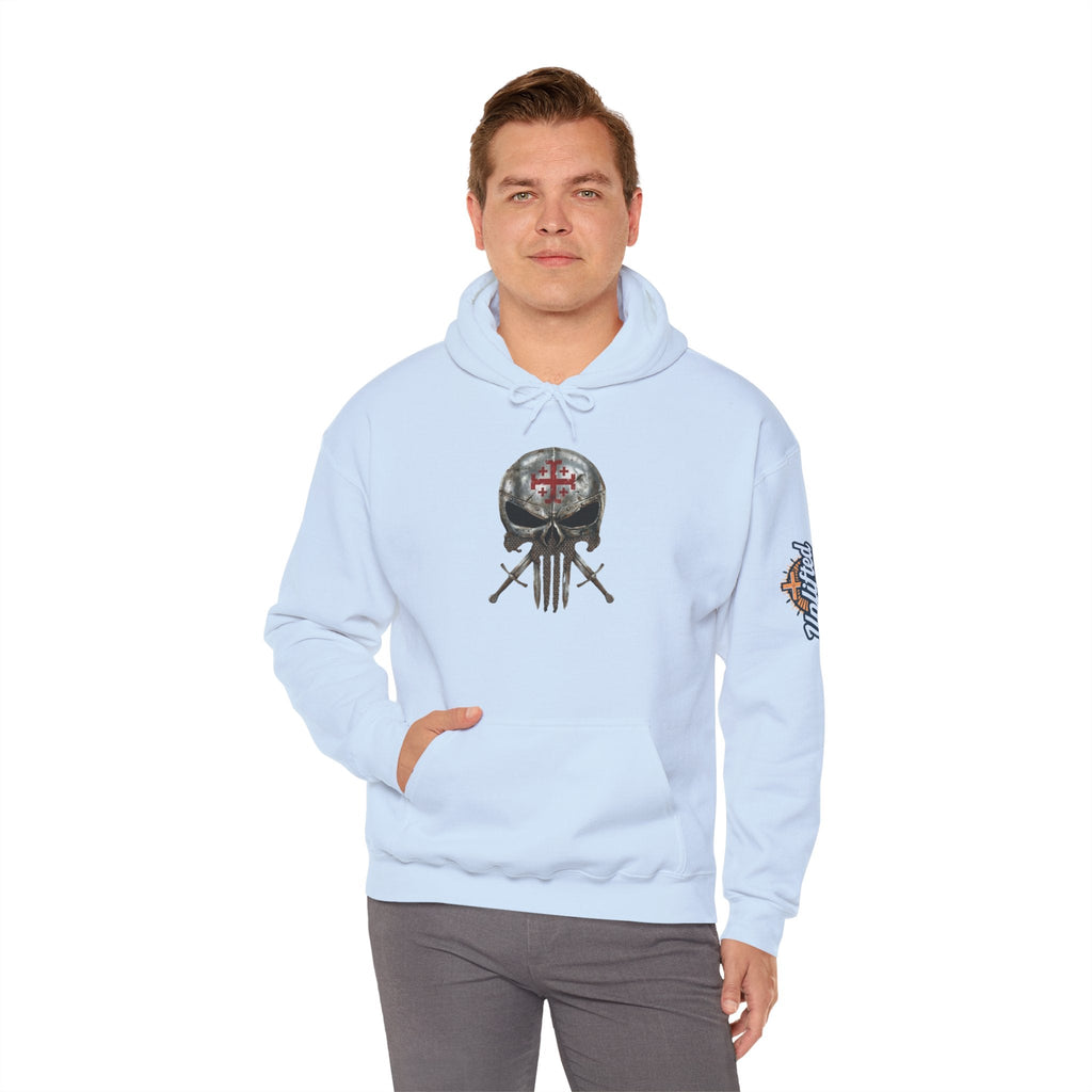 Crusader Knight Christian Skull Hoodie - Warrior Armor of God Hoodie Printify