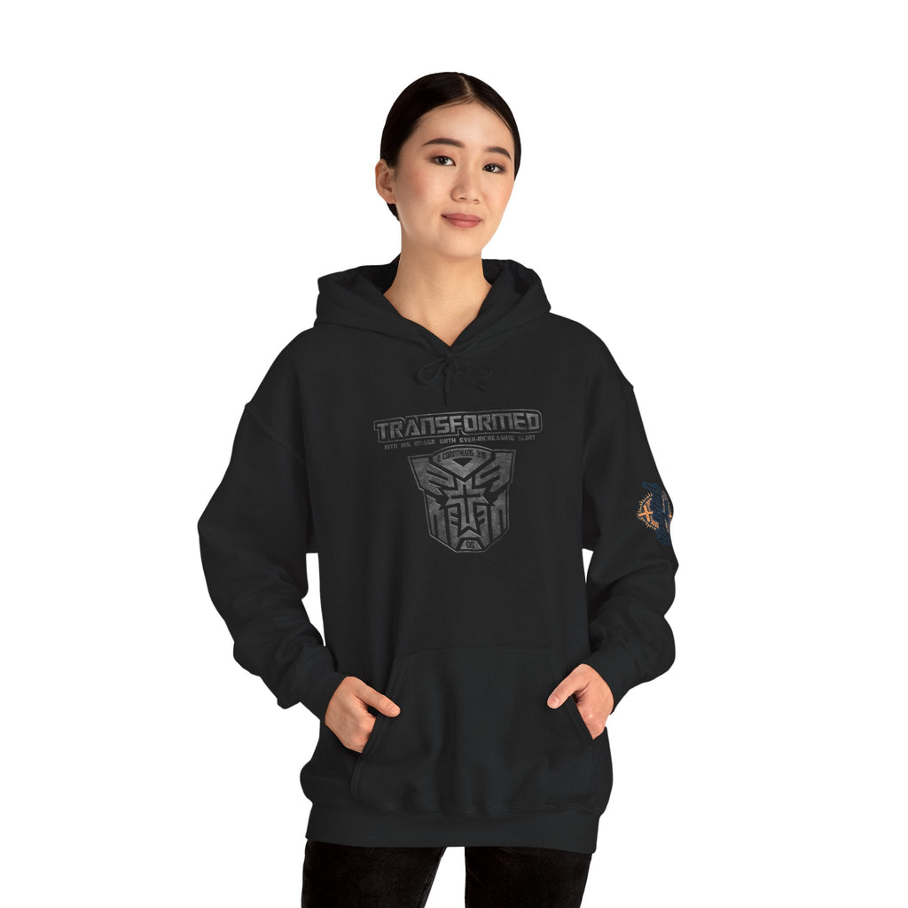 Transformer Logo Christian Hoodie | 2 Corinthians 3:18 Bible Verse Hoodie Printify