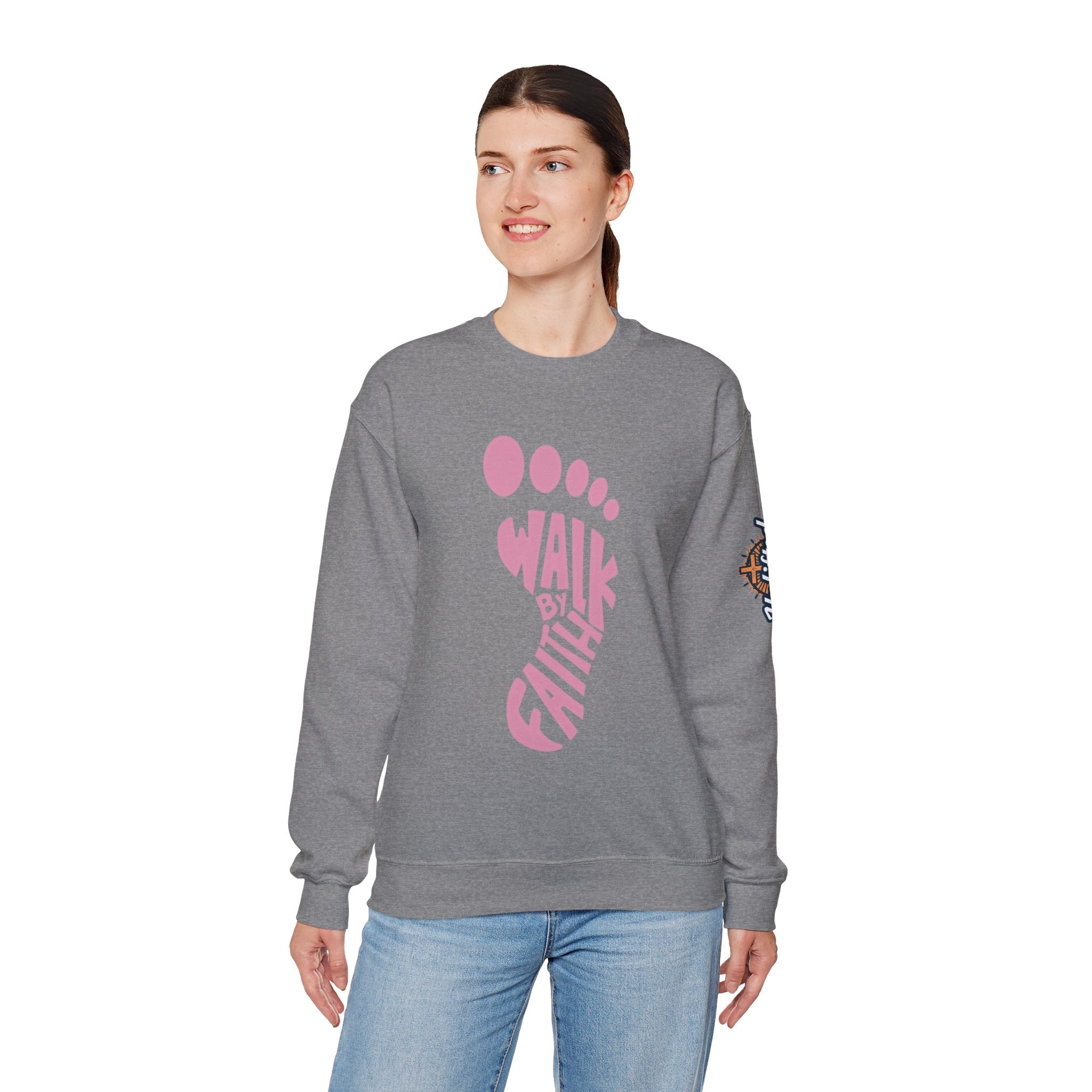 Walk By Faith Footprint Sweatshirt Printify