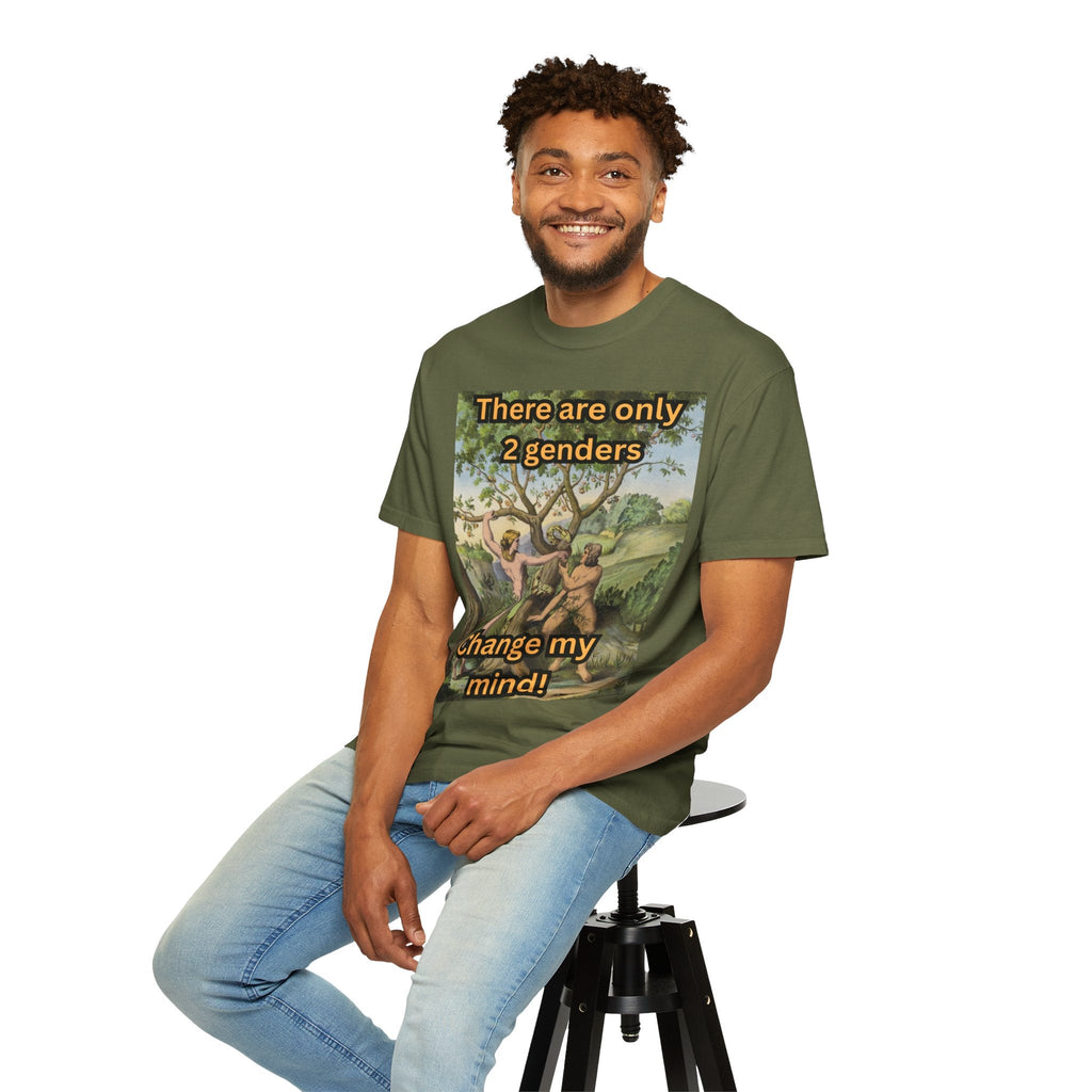 There Are Only 2 Genders T-Shirt – Adam & Eve Cross Christian Tee for Bold Faith Printify