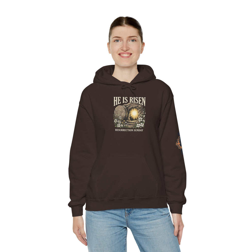 He Is Risen Hoodie — Jesus Christ Resurrection Easter Hoodie Printify