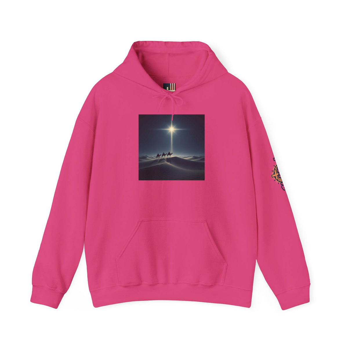 3 Wise Men Hoodie – Magi Camels Nativity Journey Christian Christmas Sweatshirt for Epiphany Faith & Holy Night Printify