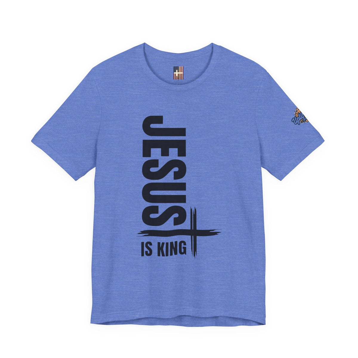 Jesus Is King T-shirt | Modern Typographic Cross Christian T-shirt Printify