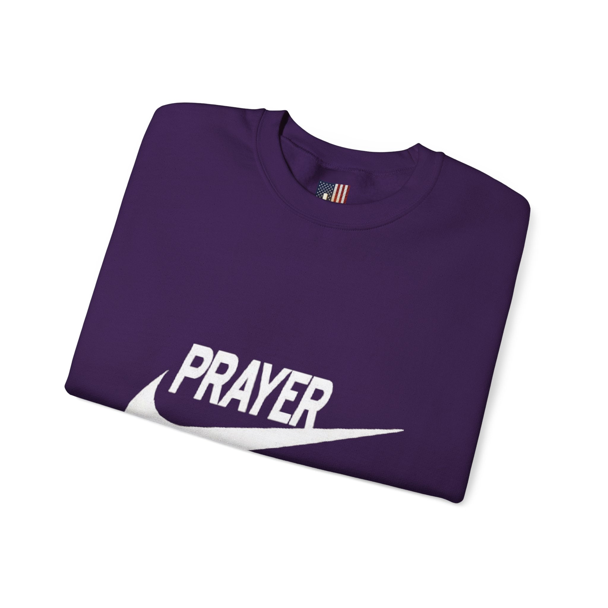 Prayer Just Do It Sweatshirt - Funny Christian Nike Parody Sweatshirt - Faith Gear Printify
