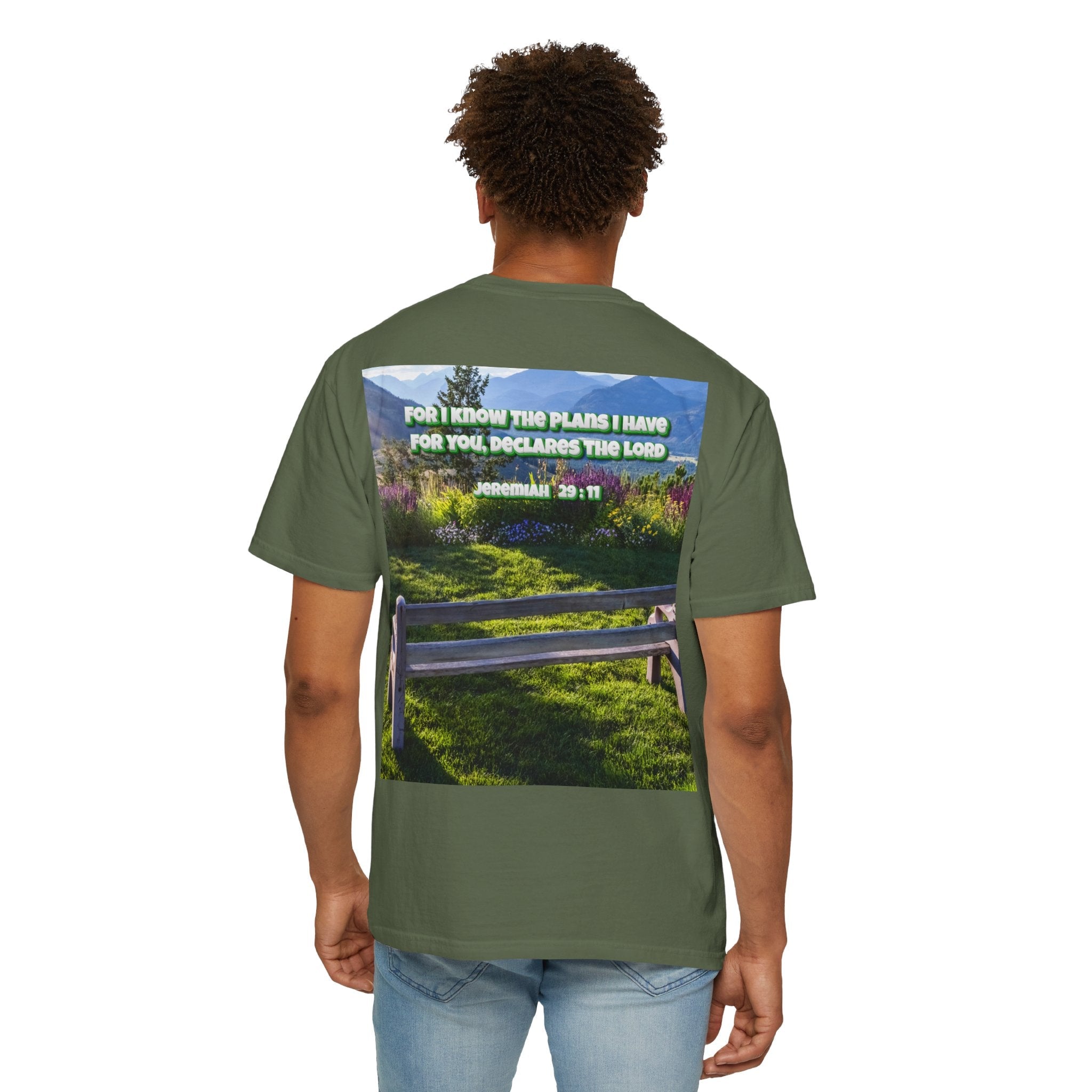 Bible Verse Unisex Garment-Dyed T-shirt  - Jeremiah 29 : 11 Printify