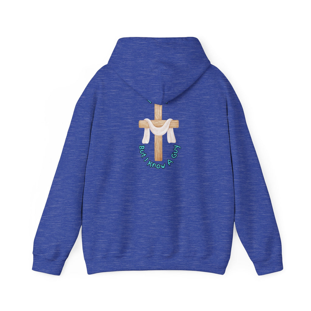I Can’t, But I Know a Guy Hoodie – Jesus Cross Christian Hoodie for Cozy Faith Printify