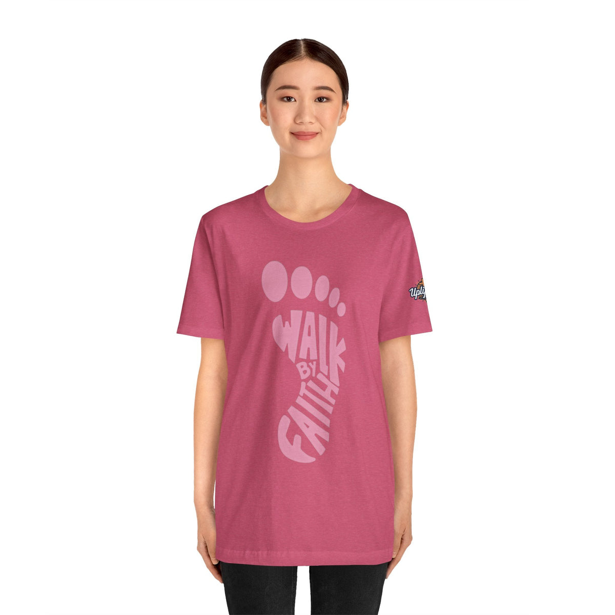 Walk By Faith Footprint T-Shirt Printify
