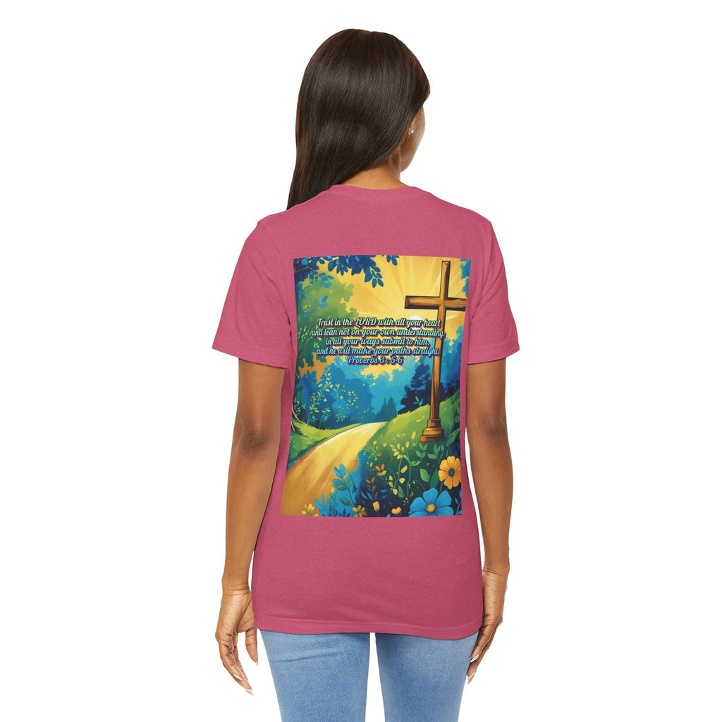 Trust in The Lord Proverbs 3:5-6 Biblical Design Unisex Jersey Short Sleeve Tee Printify