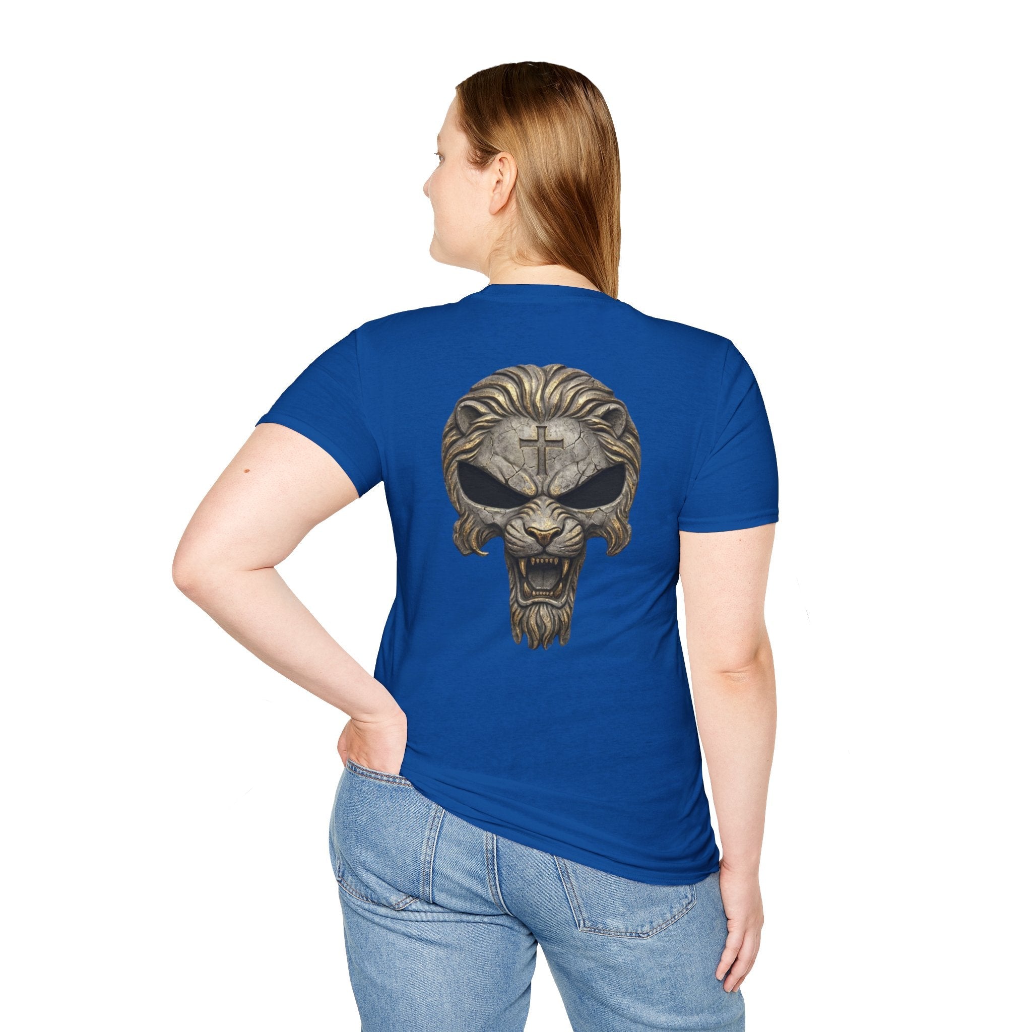 Lion of Judah Skull Christian T-shirt - Warrior Faith Cross T-shirt Printify