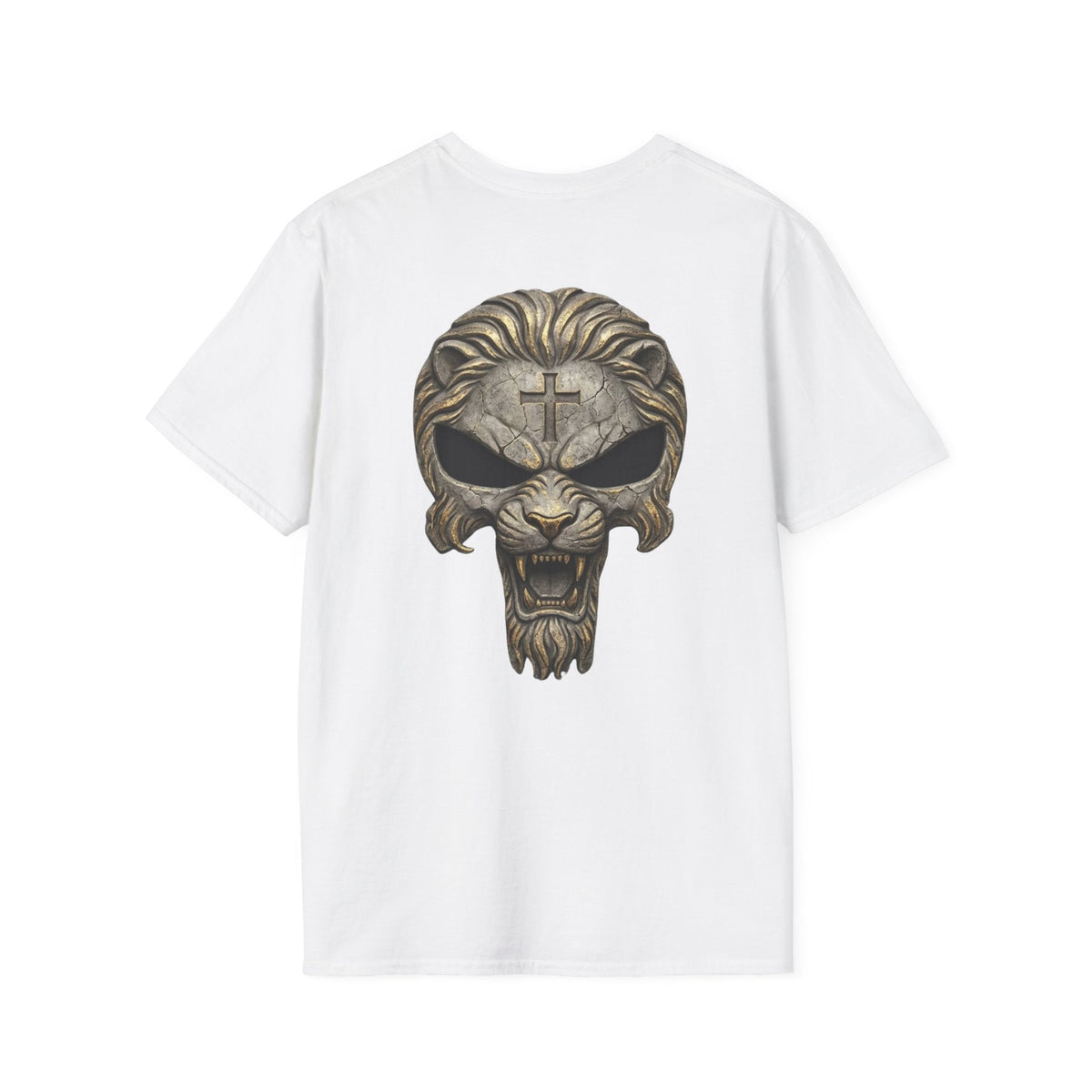 Lion of Judah Skull Christian T-shirt - Warrior Faith Cross T-shirt Printify