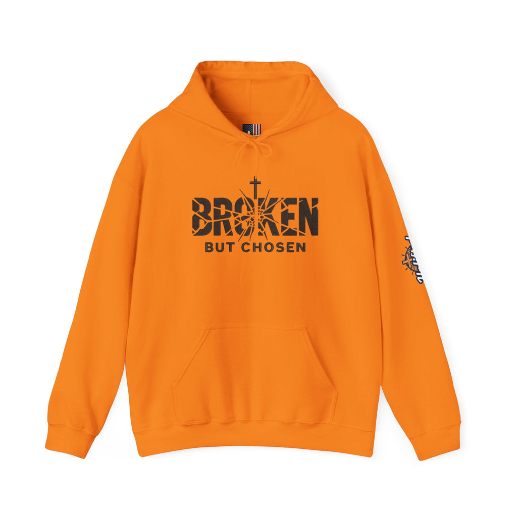 Broken But Chosen Hoodie — Christian Faith Graphic Sweatshirt Printify