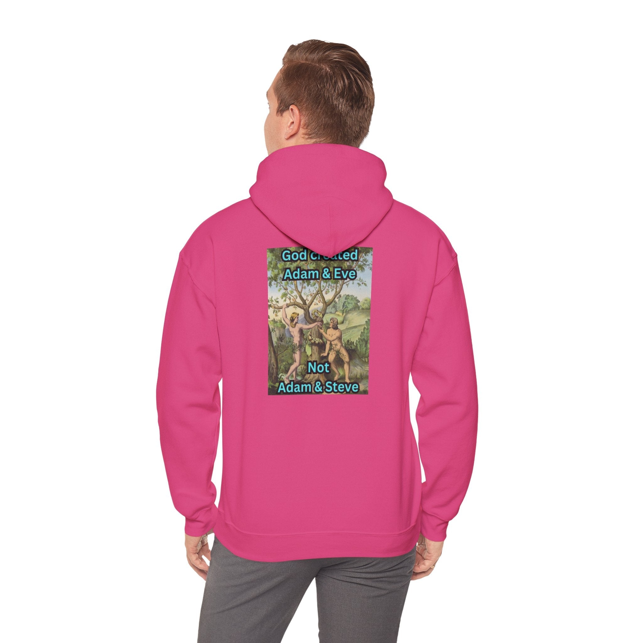 God Created Adam and Eve Hoodie – Biblical Truth Christian Hoodie for Unshakable Faith Printify