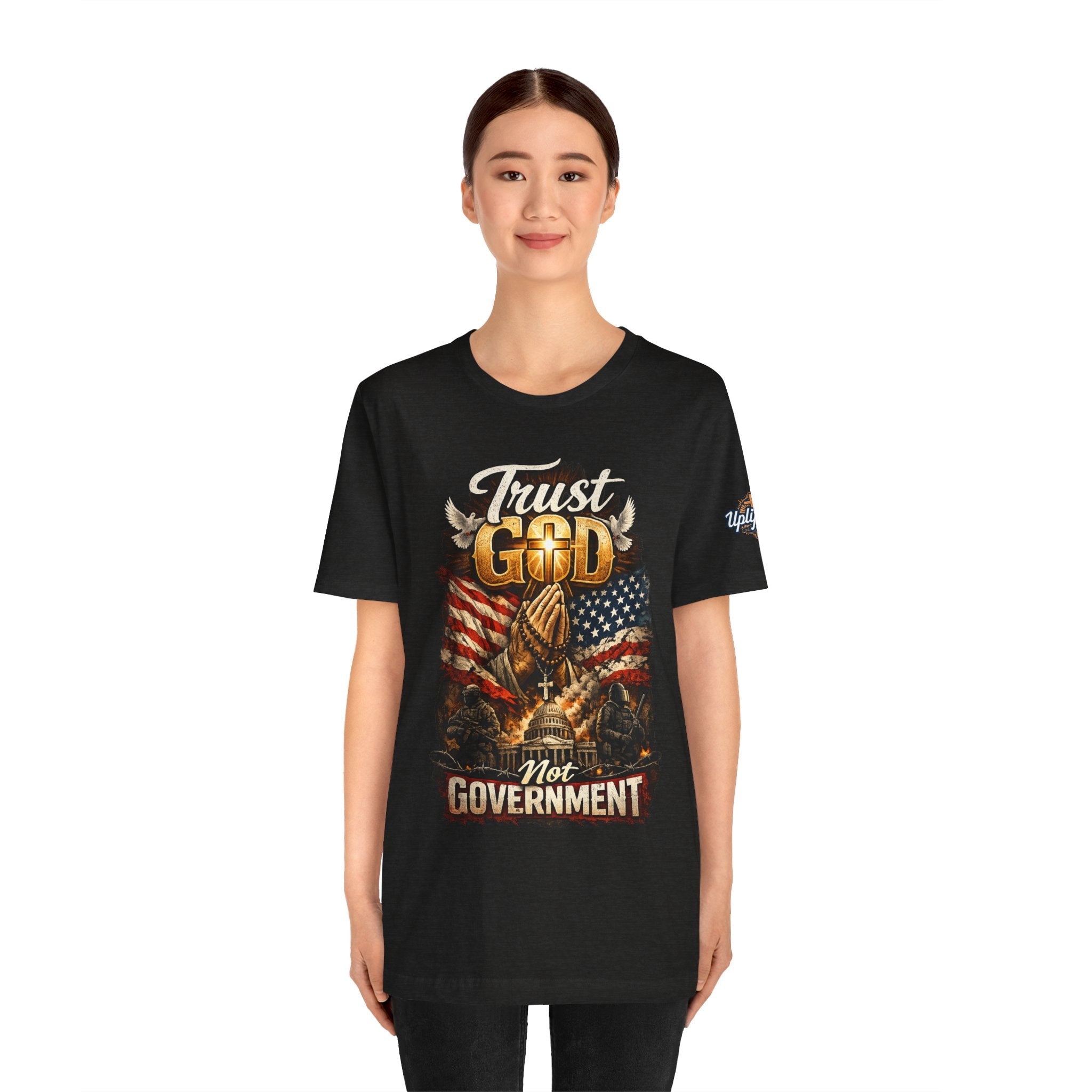 Trust God Not Government T-Shirt — Vintage Patriotic Christian Tee Printify